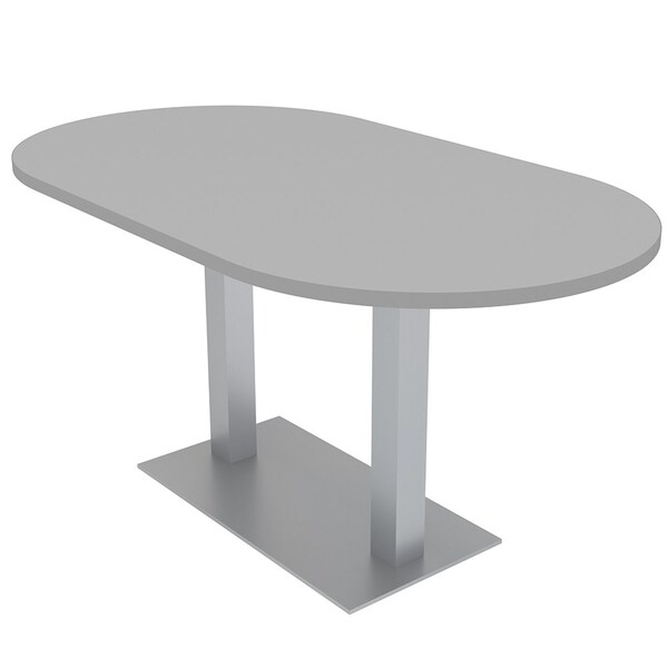 33.5 in W, 59.5 in L, 29 in H, Engineered Wood Top, Grey